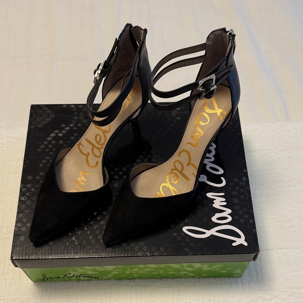 Sam Edelman Black Ankle Strap Heels